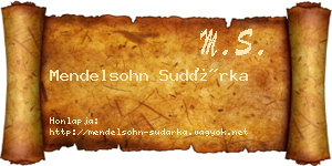 Mendelsohn Sudárka névjegykártya